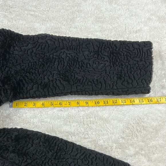 Komitor retro Mod faux fur black mid length coat, size Large or XL - Picture 6 of 9